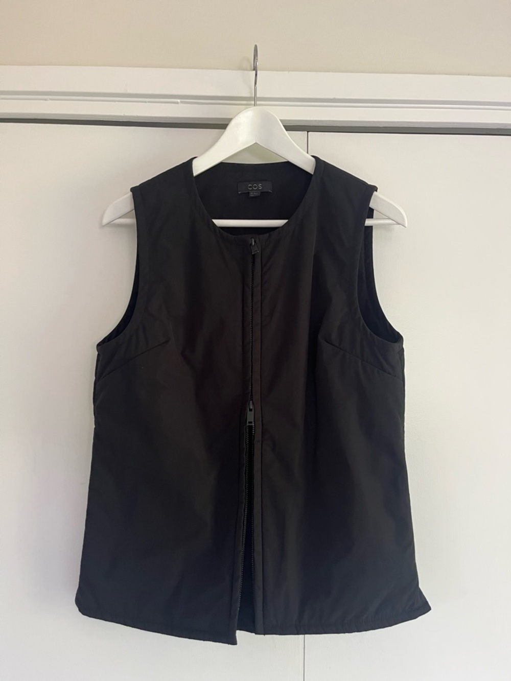 COS Black Sleeveless Zip Vest with Side slits